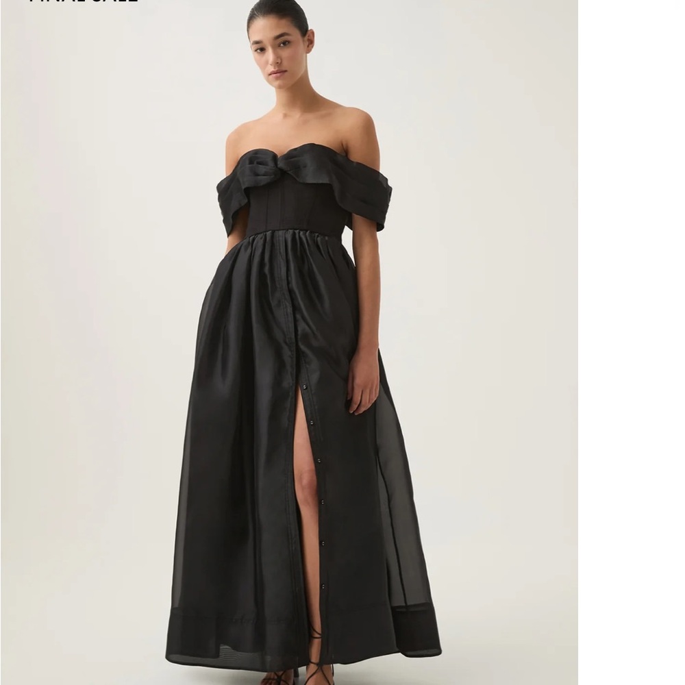 AJE Off-Shoulder Black Dress
